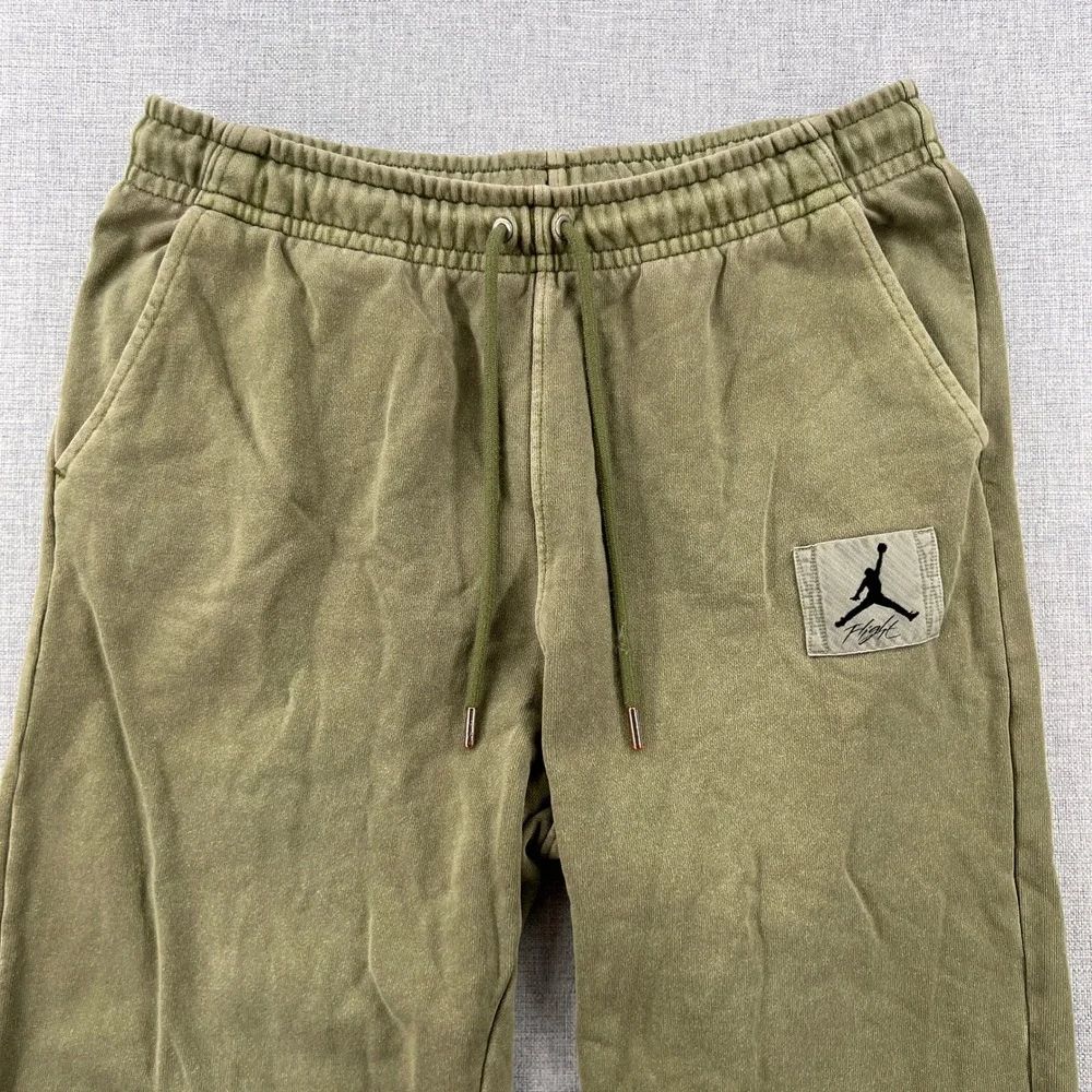 Jordan Flight Essential Fleece Sweatpants Men Medium Olive Green Jogger‎ Lounge